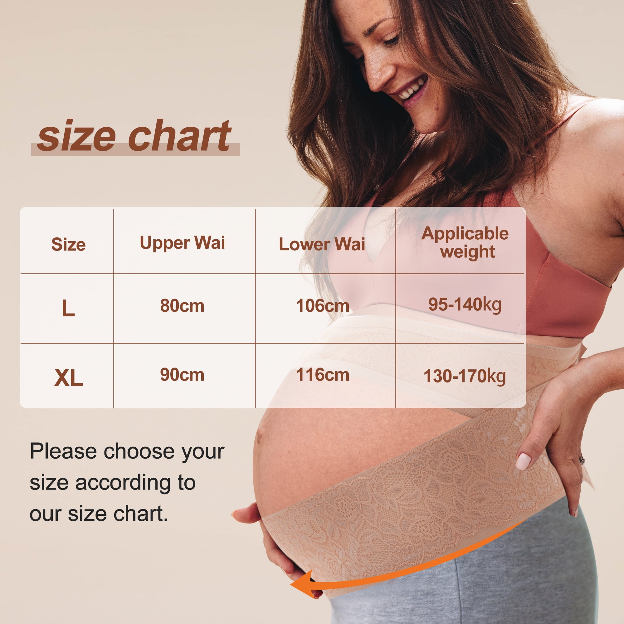 Unique Bargains Pregnancy Belly Band for Pregnant Women 1 PC Large Apricot