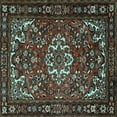 thumbnail image 1 of Ahgly Company Indoor Square Persian Light Blue Traditional Area Rugs, 7' Square, 1 of 4