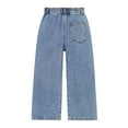 thumbnail image 2 of KIDSCOOL SPACE Baby Girls Boys Jeans, 12M-5T Little Kids Ribbed Waist With D-rings Denim Pants,Light Blue,2-3 Years, 2 of 6