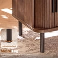 thumbnail image 6 of Farmhouse Nightstands Set of 2 with Built-in Charging Station Storage End Table Bedside Table Sliding Door for Bedroom Living Room, Walnut, 6 of 11