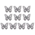 thumbnail image 1 of Uxcell 10Pcs Aplique de Mariposa de Encaje Bordado, 2"x2.4" Parche de Mariposa para Coser Apliques de Organza de Doble Capa para Ropa Vestidos de Boda Manualidades, Gris Plateado, 1 of 5
