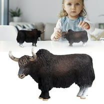 SeekLGT Realistic Yak Animal Figurine PVC Simulation Bull Model Highly Detailed Collectible Toy for Kids Education Desktop Farm Decor