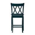 thumbnail image 3 of Weston Home Farmhouse Square Seat X-Back 24" Counter Height Chair, Antique Denim (Set of 2), 3 of 8