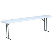 TentandTable Rectangle Seminar Plastic Table, White, 96 in
