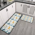 thumbnail image 2 of Colorful Dinosaurs Cacti Roar Pattern Kitchen Rugs Sets Of 2,Anti Fatigue Kitchen Mat Rugs Non Slip Washable,Decorative Kitchen Floor Mats for Kitchen,Sink,Laundry,17"X30"+17"X47", 2 of 7