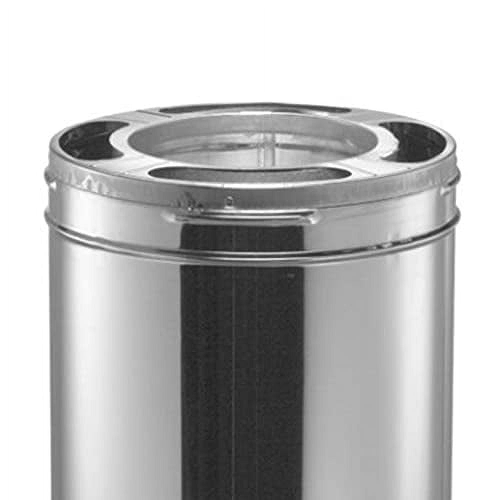 DuraVent DuraPlus 12 x 6 Inch Diameter 430 Stainless Steel Triple Wall Wood Burning Stove Pipe Connector to Vent Smoke and Exhaust, Silver