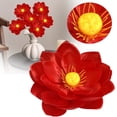 thumbnail image 3 of Artificial 10cm Bright Red Lotus Flower Head, 3-Pack Lifelike Water Lily Bloom for Vase and Home Decor, 3PCS (Bright Red), 3 of 5