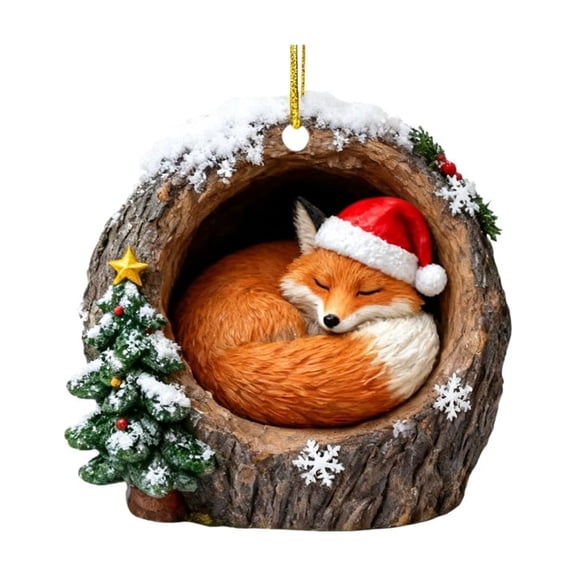 pdqouc Christmas Animal Tree Ornaments Owl Deer Acrylic 2D Hanging Decorations 2D Acrylic Ornaments, Animal Hanging Decorations for Christmas Home Party