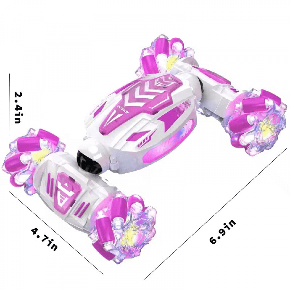 Remote Control Car for Kids, 360° Rotation Gesture Twist RC Stunt Car with Lights & Music for Christmas Birthday Gifts(Red)