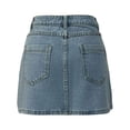 thumbnail image 6 of JTieacloth Stylish Casual Denim Mini Skirt With Asymmetric Hem For A Slimming And,Women's Skirts(Blue), 6 of 6