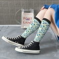 thumbnail image 5 of KLL Floral In Blue Print Cool Socks Men's Women's Crew Socks Funny Crazy Novelty Stockings, 5 of 6