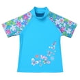 thumbnail image 5 of iEFiEL Girls Short Sleeves Rash Guard and Shorts 2pc Set Swimsuit Sky Blue 5-6, 5 of 7