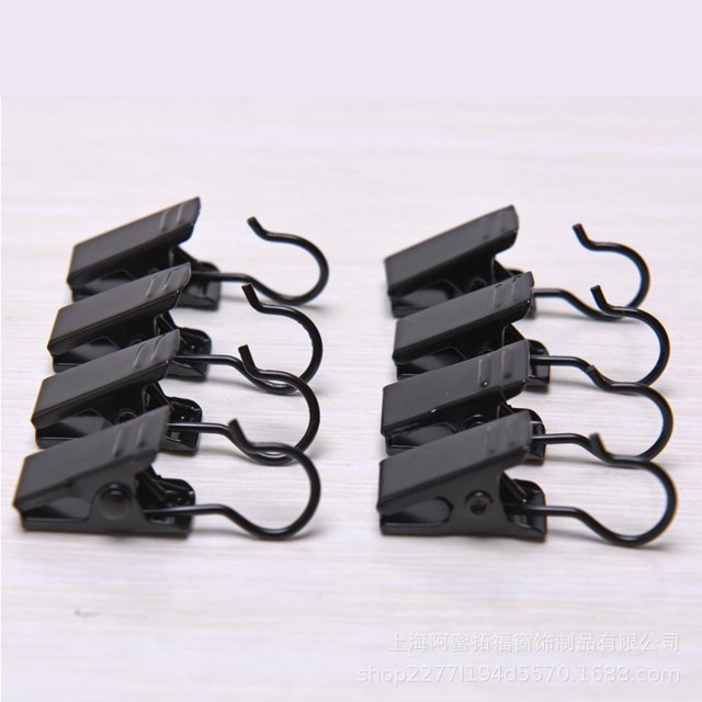 Paquete de 100 clips de cortina de acero inoxidable para candelabro de fiesta, gancho de cortina, gancho de cortina de ducha, artículos para el hogar para fotos, manualidades y exteriores (negro) JAMW Sencillez