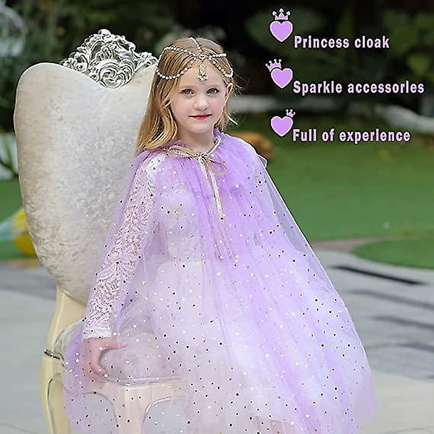 Set De 9 Piezas De Princesa Para Niña: Capa Rosa Con Estrellas, Corona, Varita, Guantes Y Bisutería, Disfraz Completo Capa Princesa Set De 9 Piezas De Princesa Para Niña: Capa Rosa Con Estrellas, Corona, Varita, Guantes Y Bisutería, Disfraz Completo Capa Princesa