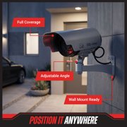 Stalwart Dummy Fake Security Camera Decoy with Red Flashing LED and Adjustable Mount