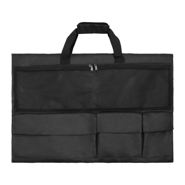 Estuche de transporte para de computadora de escritorio con bolsillos, cubierta antipolvo negra con asa, bolsa de almacenamiento para pantalla 27 pulgadas