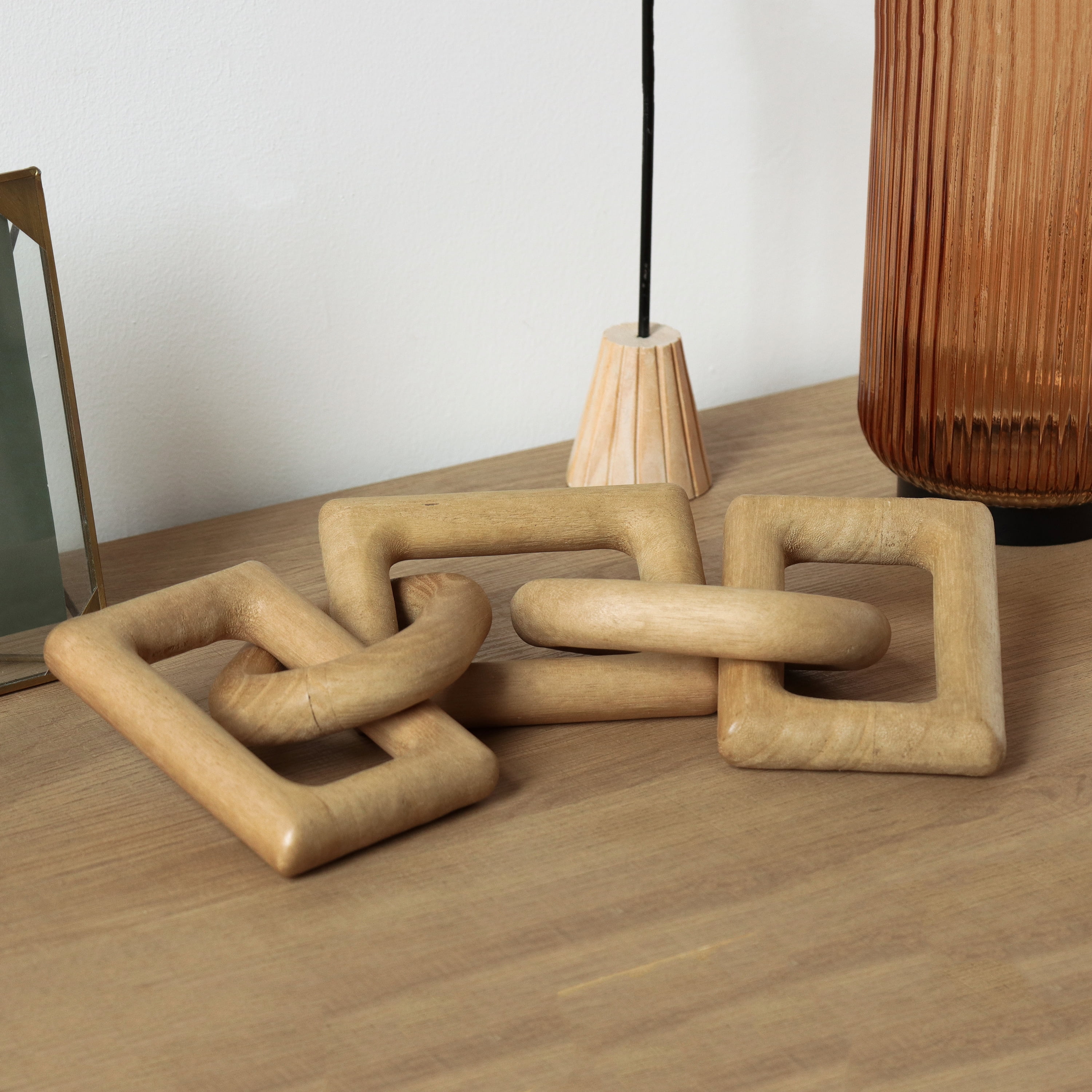Mainstays Wood Links Light Tan Indoor Tabletop Decor