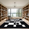 thumbnail image 2 of ODIKA 4'x6' Machine Washable Non-Slip Area Rug, Geometric Black High Traffic Rug, Black, 1052302, 2 of 7