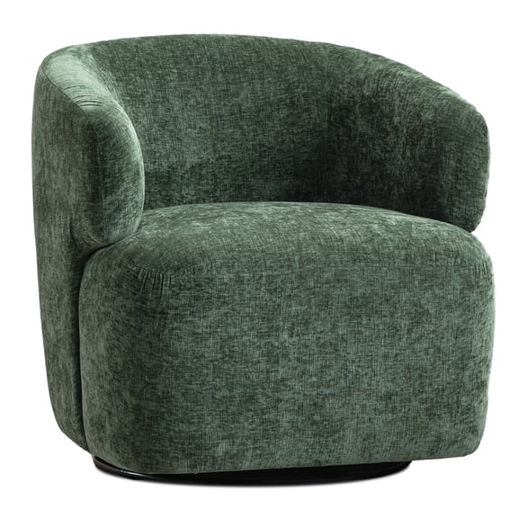 BRILHAMEZ Swivel Accent Chair Chenille Barrel Armchair for Living Room Bedroom,Green