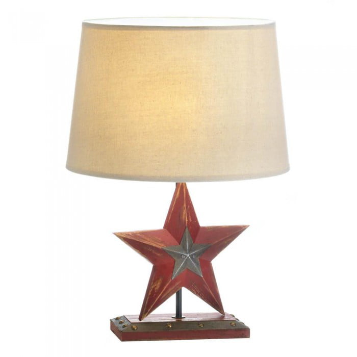 Farmhouse Red Star Table Lamp Com, Small Red Table Lamp