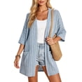 thumbnail image 2 of Vmvidoty Cardigans for Women, Casual Lightweight, Elbow Sleeve Open Front Cardigan Sweaters,Female Light Blue XL, 2 of 8