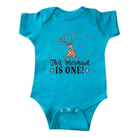 

Inktastic Mermaid 1st Birthday 1 Year Old Gift Baby Girl Bodysuit