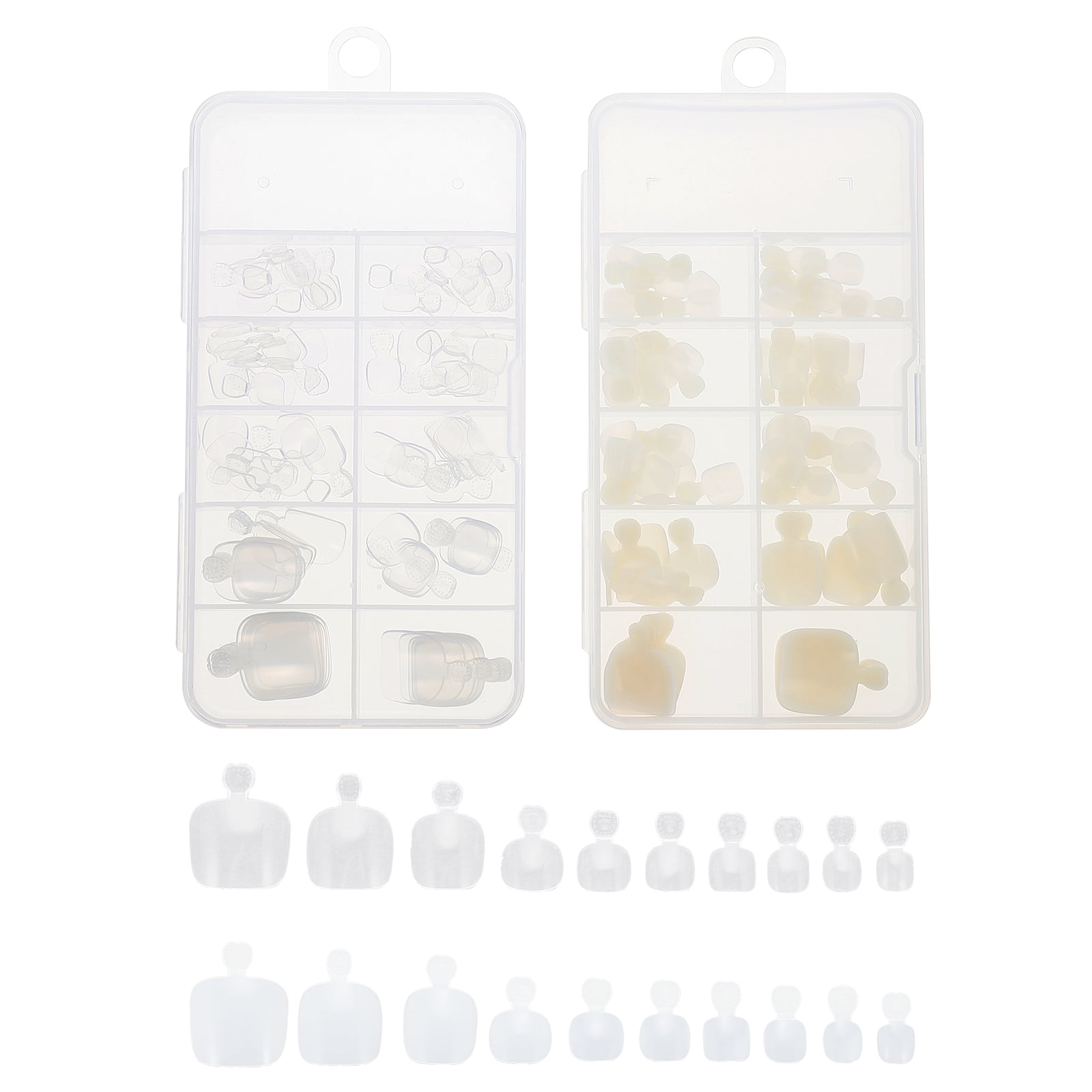 200Pcs Press on Toe Nails Fake Toenail Tips French False Toenail