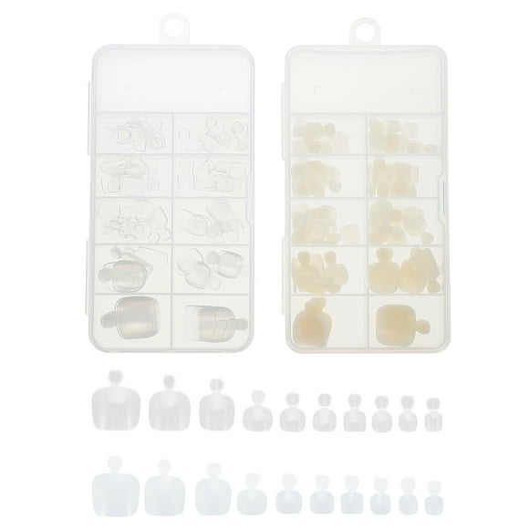 SHISUYAN 200Pcs Press on Toe Nails Fake Toenail Tips French False Toenail Decorations