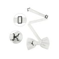 thumbnail image 4 of INSPIRE CHIC Men's Grids Patterned Solid Color Adjustable Pre-tied Bow Tie White, 4 of 4