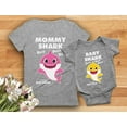 thumbnail image 5 of Matching Baby Shark Shirts for Mommy Baby Set For Mother and Baby Outfits Gift Mommy Gray X-Large / Baby Gray 24M (18-24M), 5 of 6