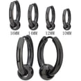 thumbnail image 2 of Pendientes de aro plegables de acero inoxidable con cuentas circulares negras para hombres y mujeres, 2 partes Adepaton LRWJ182-4, 2 of 6