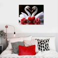 thumbnail image 5 of BCIIG Romantic Swan Wall Art Swan Couple on Water Painting Two Swan Pictures Elegant Animal Canvas Prints Love Wall Decor For Bedroom Home  20x16in, 5 of 6