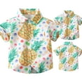 thumbnail image 2 of Generic Boys Summer Pineapple Digital Printed Shirt Thin Style Lapel Short Sleeve Casual Out For 0 To 5 Years, 2 of 9