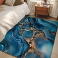 thumbnail image 4 of 2.7'x5' Area Rugs, Teal Ombre Indoor Outdoor Area Rug for Living Room Bedroom, Marble Modern Abstract Ink Painting Washable Bathroom Rugs Kitchen Floor Carpet Mats Home Decor Aesthetic, 4 of 8