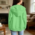 thumbnail image 4 of Kiijoy Girls Casual Zip Up Hoodie Kids Sweatshirt with Pocket, Green, Sizes 9-10Y, 4 of 5