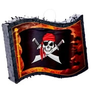 Skill and Swords Flag Pinata for Pirate Birthday Party Decorations,12x15.7x3 In