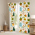 thumbnail image 3 of Manfei Lovely Bear Kitchen Curtains,Cute Camping Print Black Out Curtains Pack of 2 (42x63 Each),White, 3 of 7