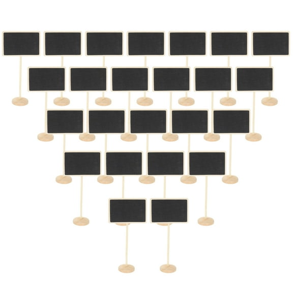 Uxcell 24Pcs Mini Chalkboard Signs with Easel Stand, Black (Forma Rectángulo, 6.7"x3.1")