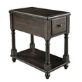 thumbnail image 3 of JESONVID Solid Wood Rectangular End Table with Storage, Antique Black, 3 of 8