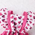 thumbnail image 6 of Likimi Infant Girls Romper Fly Sleeve Valentine'S Day Hearts Prints Crew Neck Bowknot Bodysuits With Headbands Gray Size 6-9 Months, 6 of 6