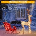 thumbnail image 7 of AREALER 2-Piece Large Lighted Christmas Reindeer & Sleigh Pre-lit for Indoor Front Yard Porch Holiday Decoration Deer Set with 160 Warm White LED Lights Plug Ground Stakes Iron Frame Cotton yarns P, 7 of 7
