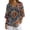 Boho Mandala Flower, variant on Moon Pulm Blossom Wave Print Womens Shirts Linen-Like 3/4 Sleeve Shirts Casual Tops Button Down V Neck Blouses