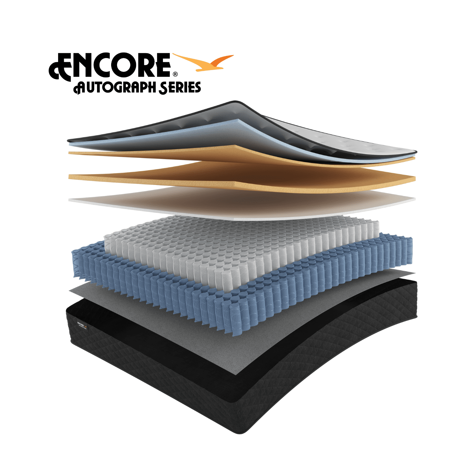 Encore 10.5" Twin BIAB Hybrid Mattress - Medium Firm, 10-Yr Warranty, Made in the USA