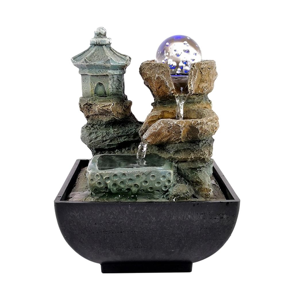 Fontaine d'eau de table Feng Shui Wheel Waterfall Fountain Office Decor  Gift