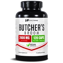 HealthFare Butchers Broom Supplement | Capsules Extract 2400mg | 120 Vegetarian Pills | Premium Herbal Root Supplement | Circulation & Vein Support | Non-GMO, Gluten-Free | Made in USA