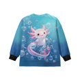 thumbnail image 5 of Xoenoiee Axolotl Bubble Print Crewneck Sweatshirts for Girls Kids Long Sleeve Oversized Sweatshirts Side Slit Loose Teen Girl Pullover Tops, 5-6 Years, 5 of 7