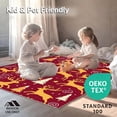 thumbnail image 4 of ODIKA 6'x9' Machine Washable Non-Slip Area Rug, Reindeer Prancing Through Snowy Forest High Traffic Rug with Pad, Red, 605898, 4 of 8