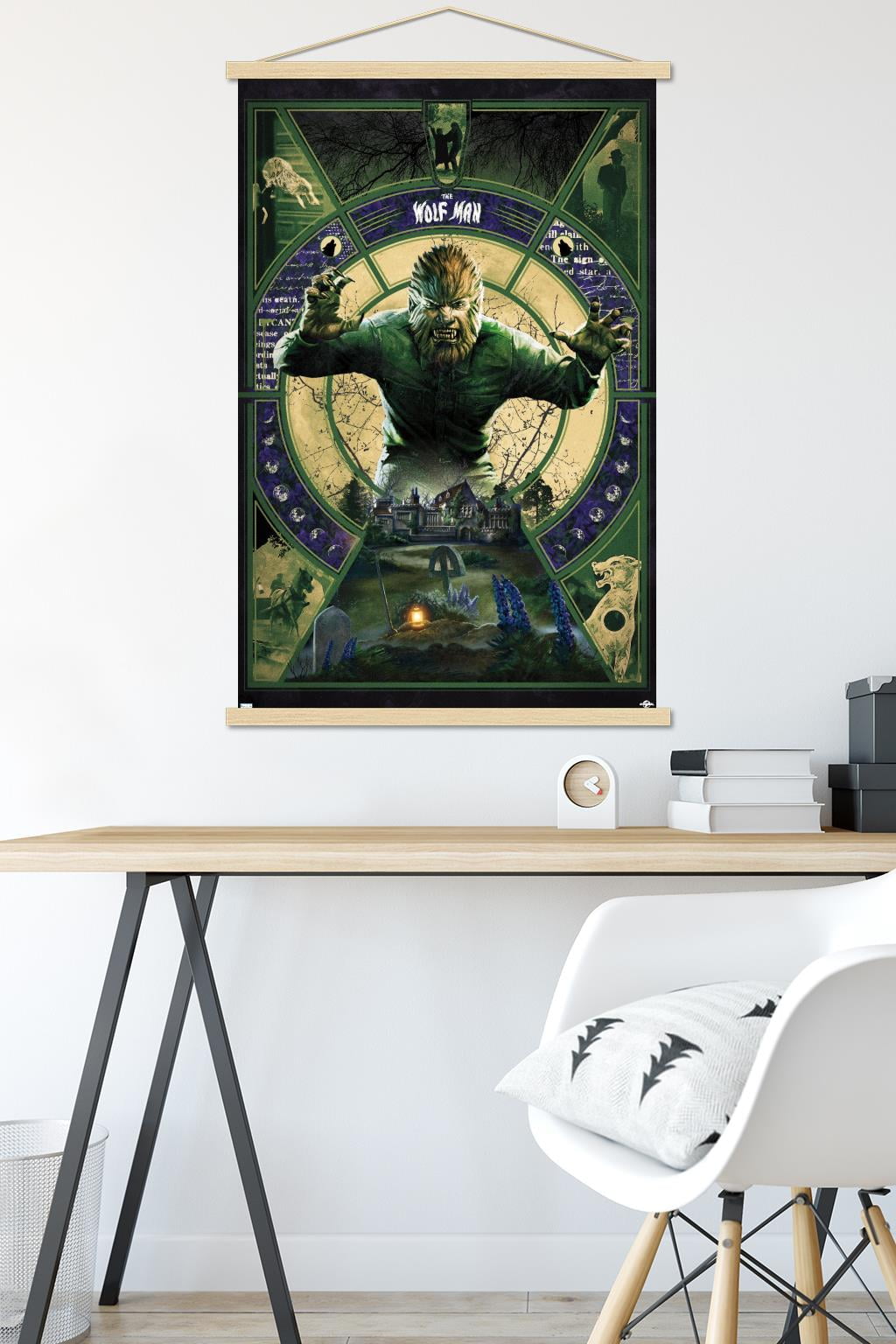 The Wolf Man - Illustration Wall Poster with Magnetic Frame, 22.375" x 34"