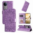 thumbnail image 5 of Funda tipo cartera GANGXUN para Vivo V50 , diseño girasol, cuero PU, soporte, cierre magnético, tarjetero, 5 of 5