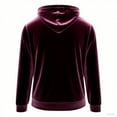 thumbnail image 4 of Tqyyweavej Men's Hoodies Pullover Velvet Velour 1/4 Zip Long Sleeve Hooded Drawstring Sweatshirt with Multi Pockets, 4 of 4